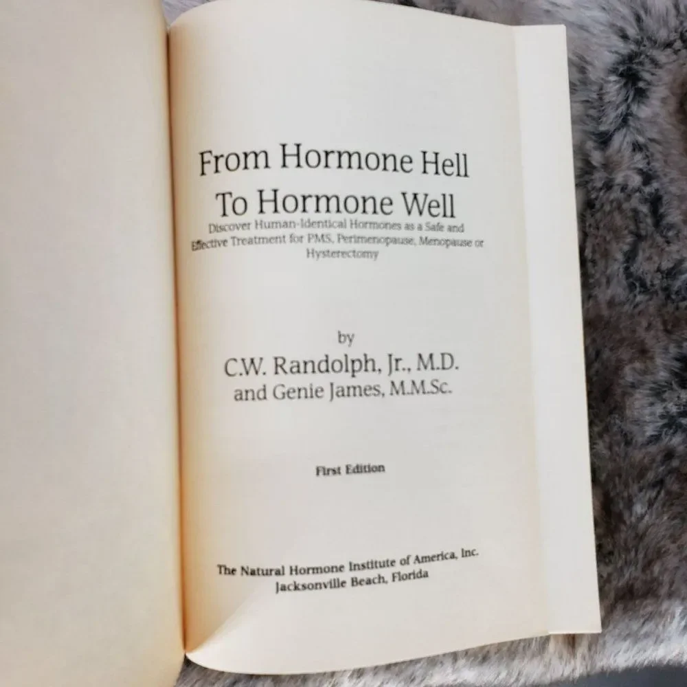 From Hormone Hell to Hormone Well Paperback Book C.W.‎ Randolph Jr M.D.